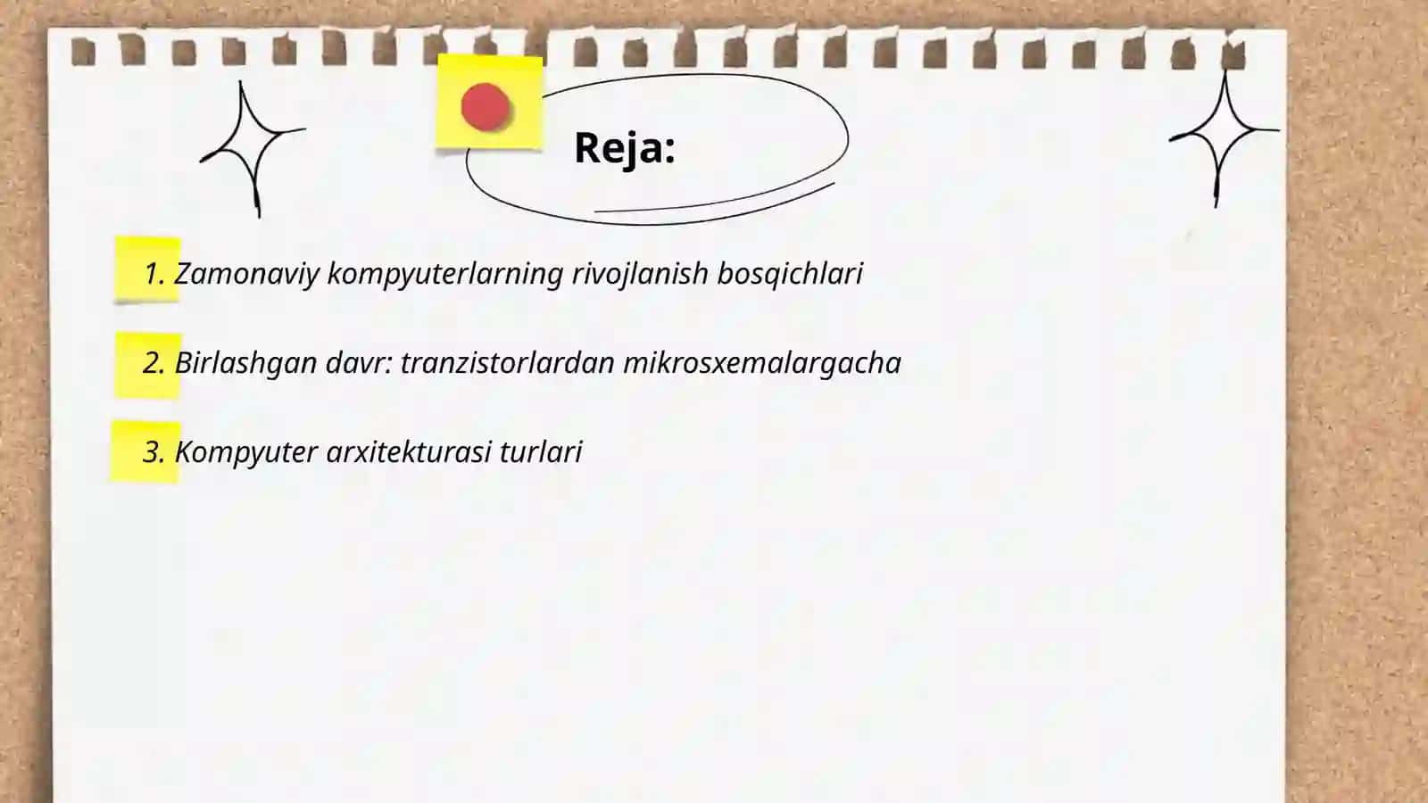Zamonaviy kompyuter tarixi, ishlash prinsiplari va arxitekturasi 2