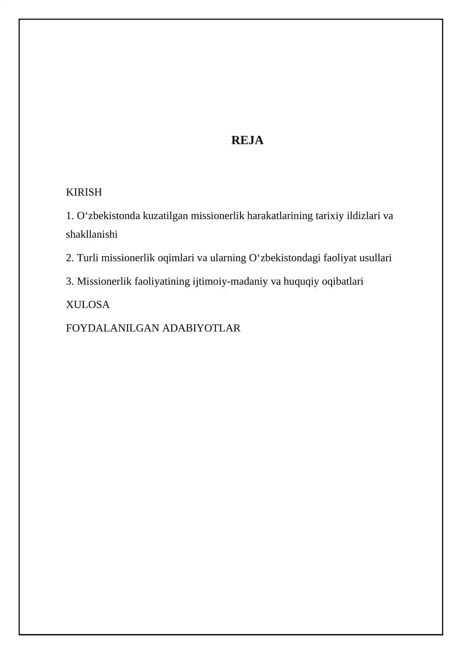 Oʻzbekistonda faoliyati kuzatilgan missionerlik harakatlari va ular faoliyatining oqibatlari 2