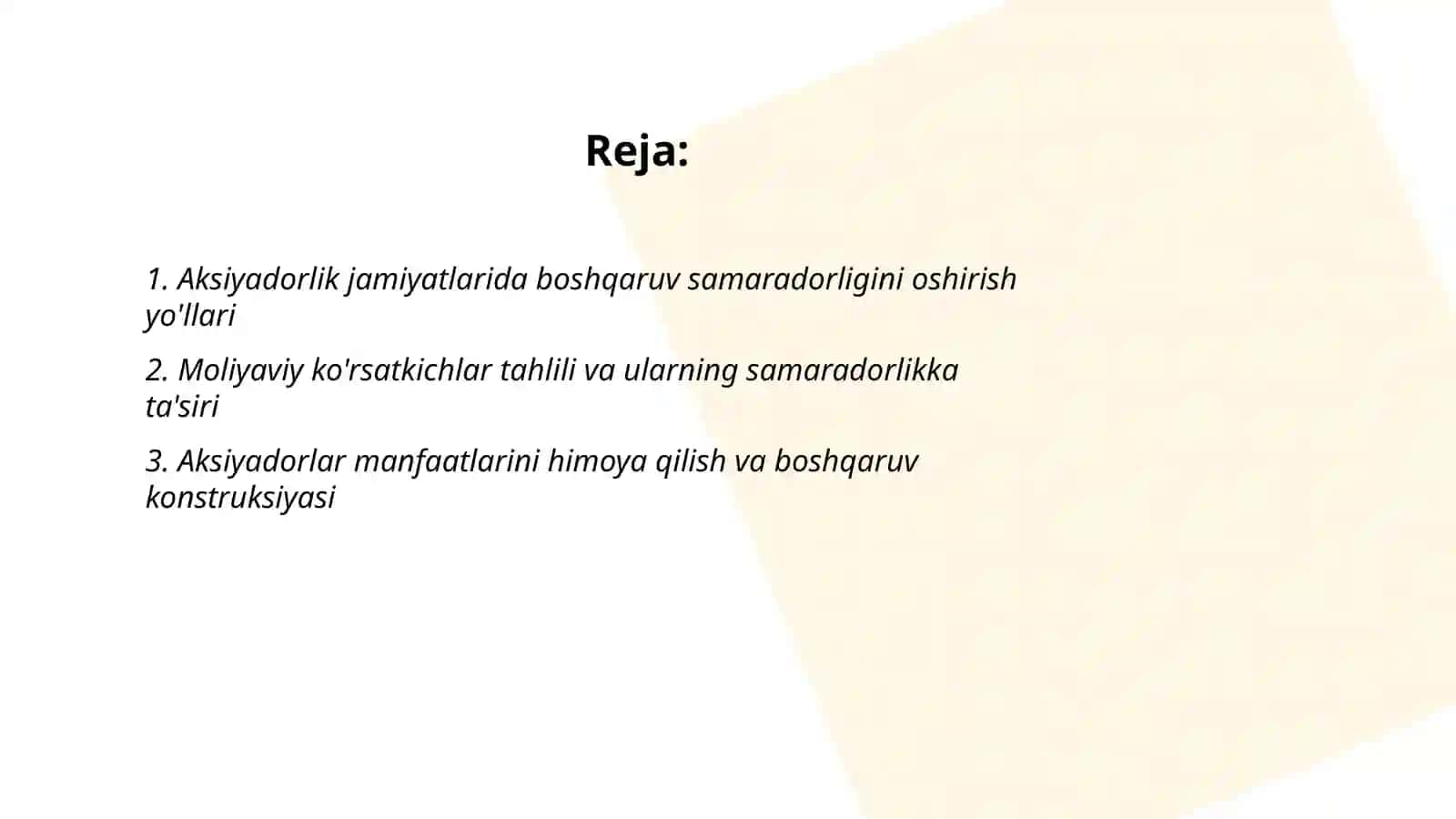 Aksiyadorlik jamiyatlarida boshqaruv samaradorligini oshirish yo'llari 2