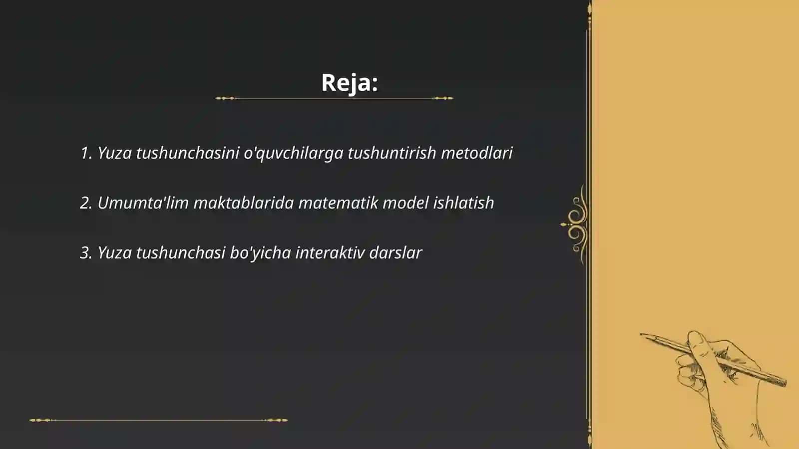 Umumta'lim maktab kursida yuza tushunchasini kiritish metodlari 2
