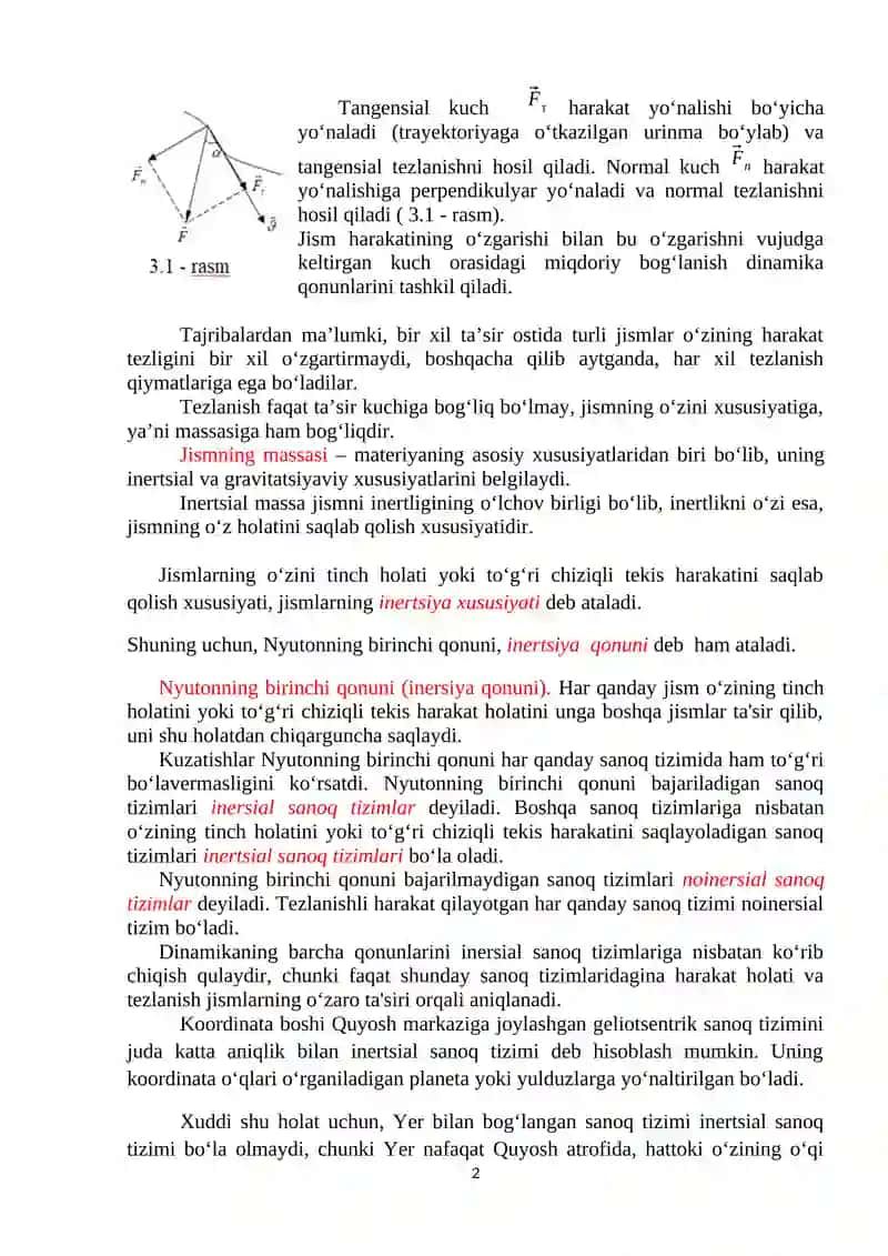 Dinamika qonunlari 2