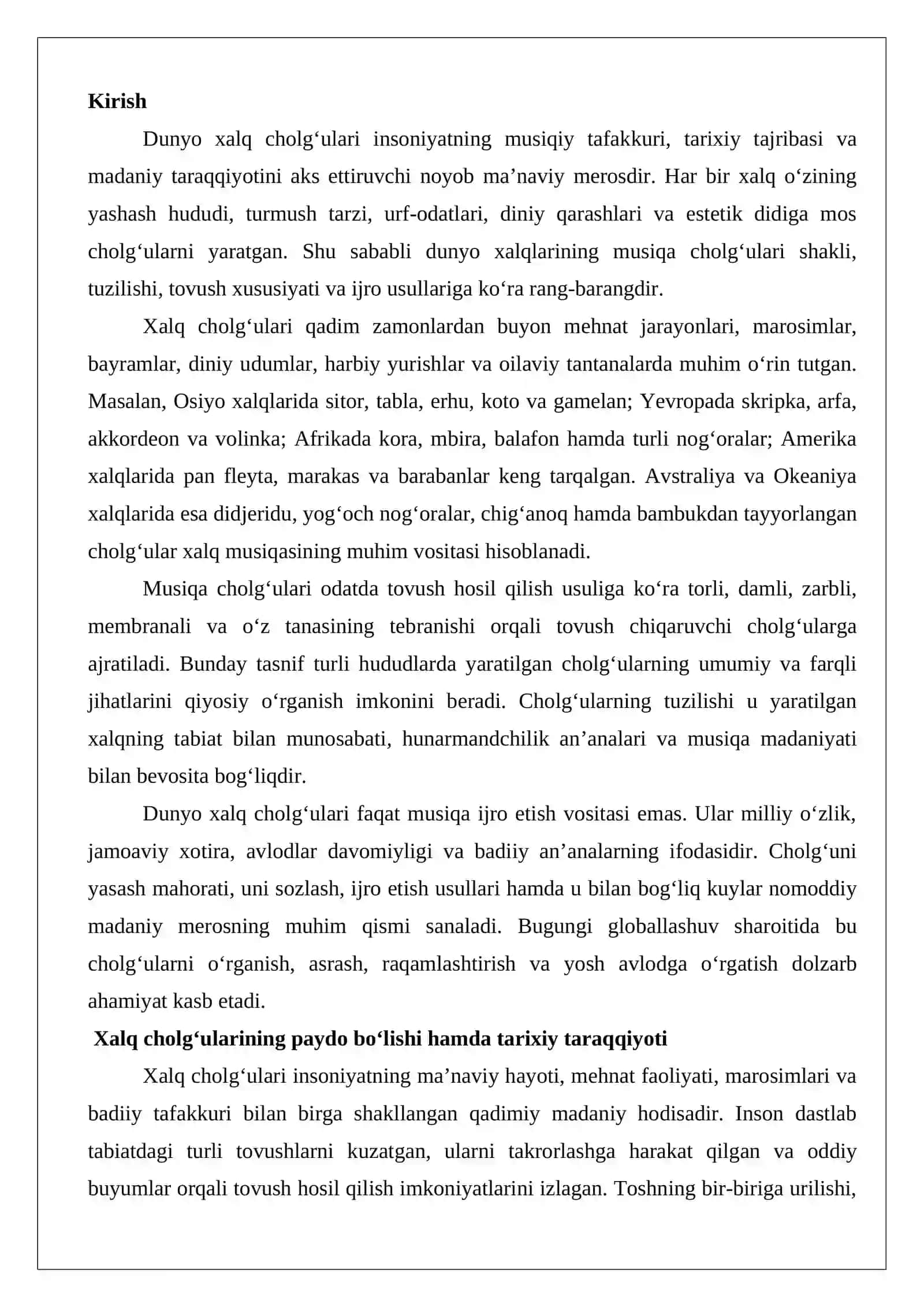 Dunyo xalq cholgʻulari 2