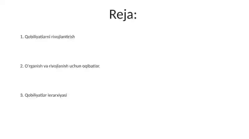 Qobilyat ierarxiyasi va rivojlanish haqida mushohadalar 2