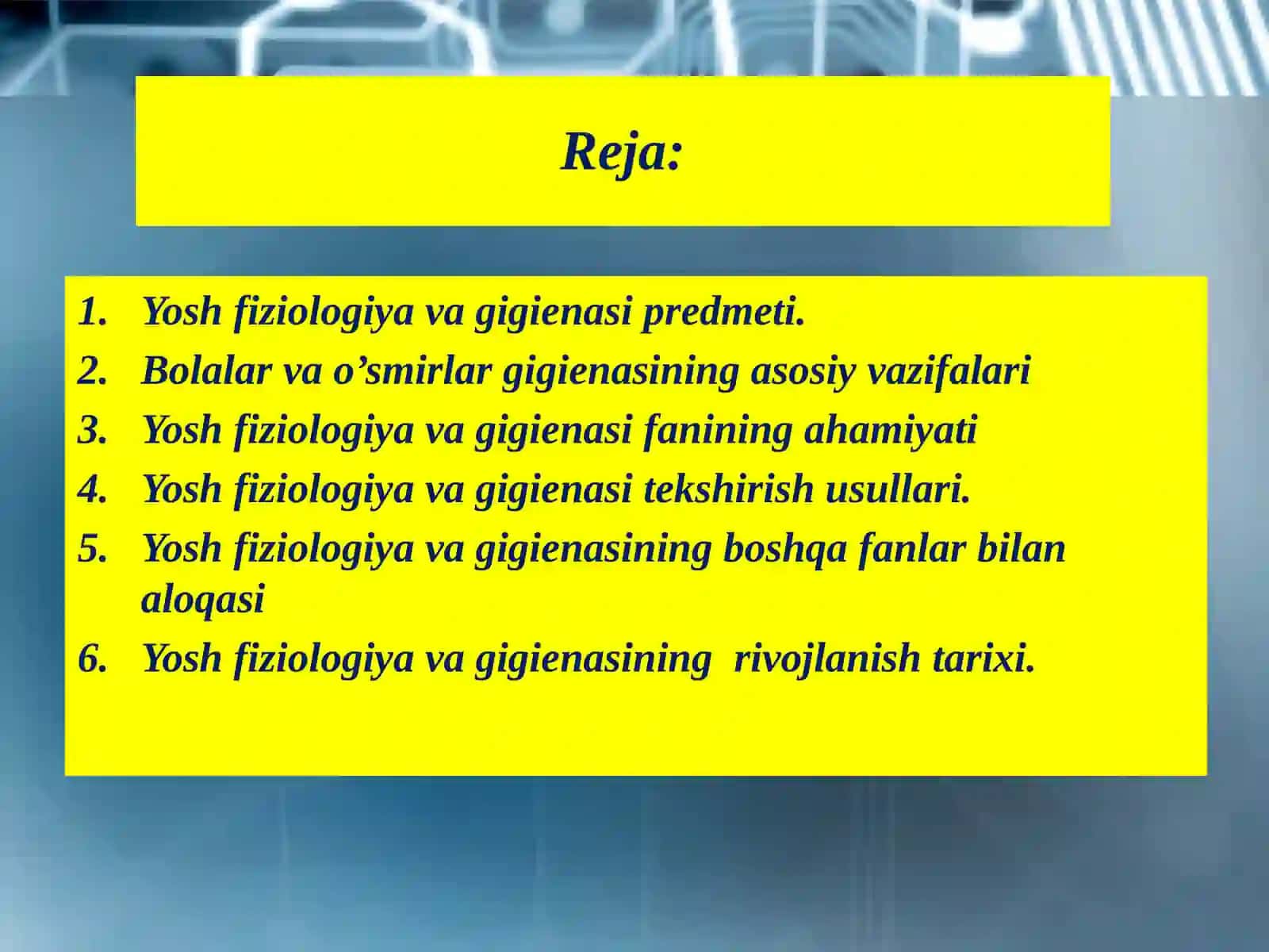 Yosh fiziologiya va gigienasi fanining vazifasi 2