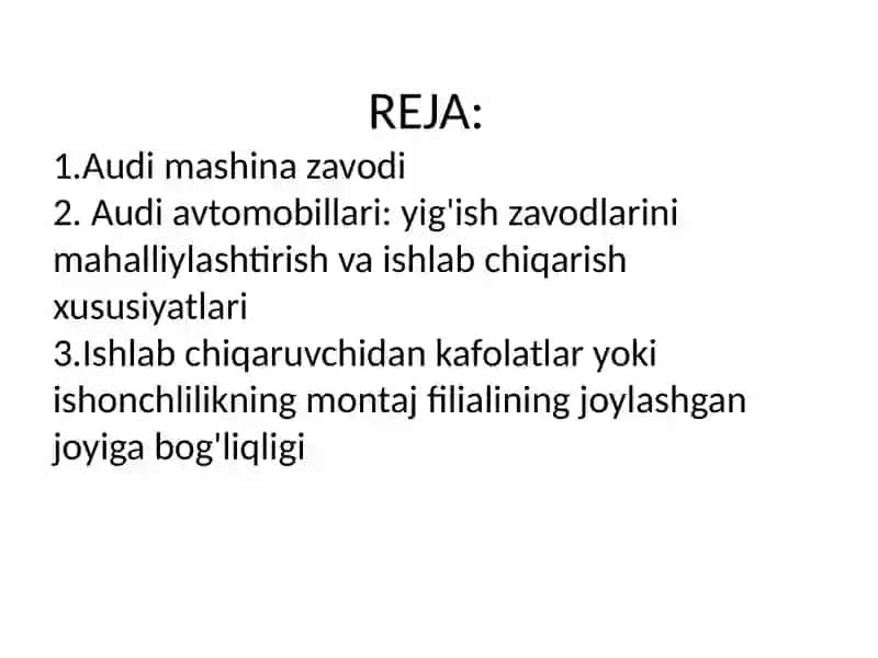 Audi Avtomobil Kompaniyasi 2
