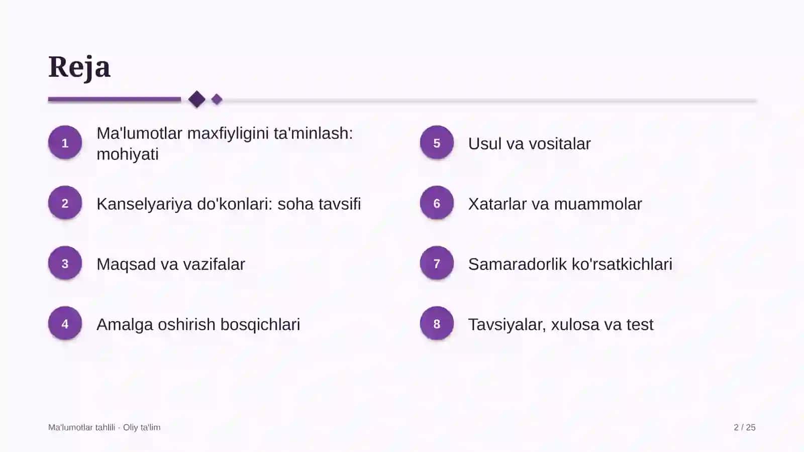 Kanselyariya do'konlarida ma'lumotlar bilan ishlashda maxfiylikni ta'minlash 2