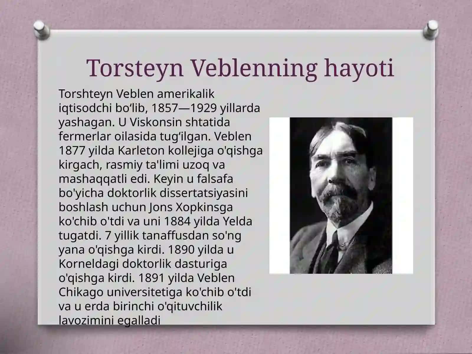 Torsteyn Veblenning sotsiologik g‘oyalari 2