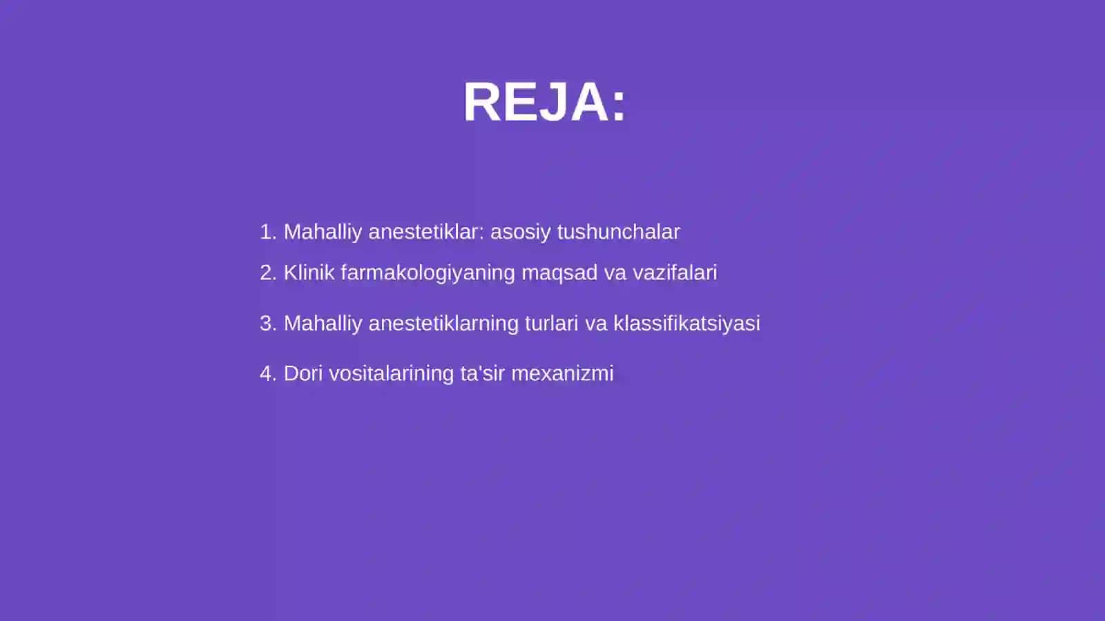 Mahalliy anestetik dori vositalarning klinik farmokologiyasi 2