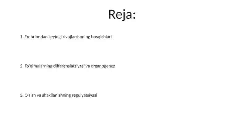 Postembronal rivojlanish 2
