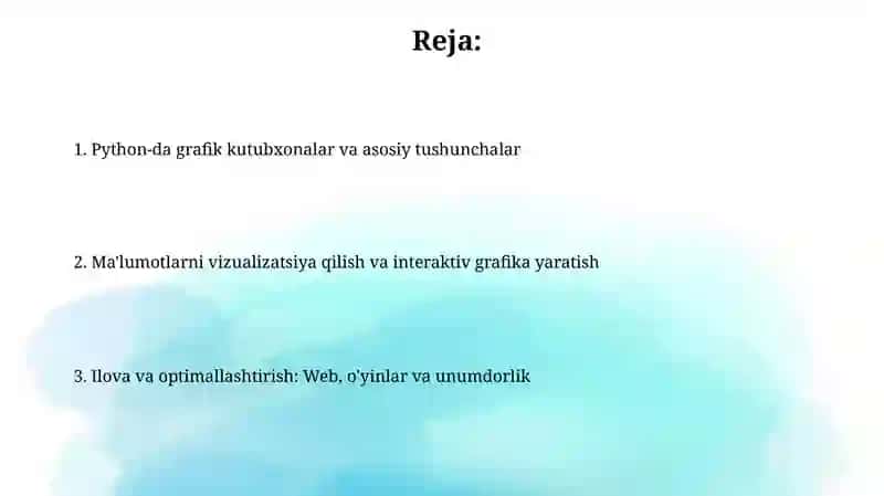Python dasturlash tillaridagi grafik imkoniyatlar 2