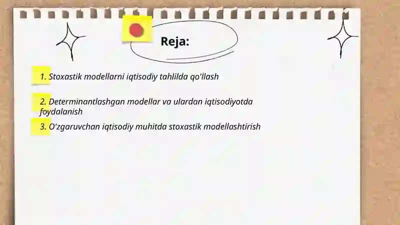 Iqtisodiy tahlilda stoxastik va determinantlashgan modellarning qo'llanilishi 2