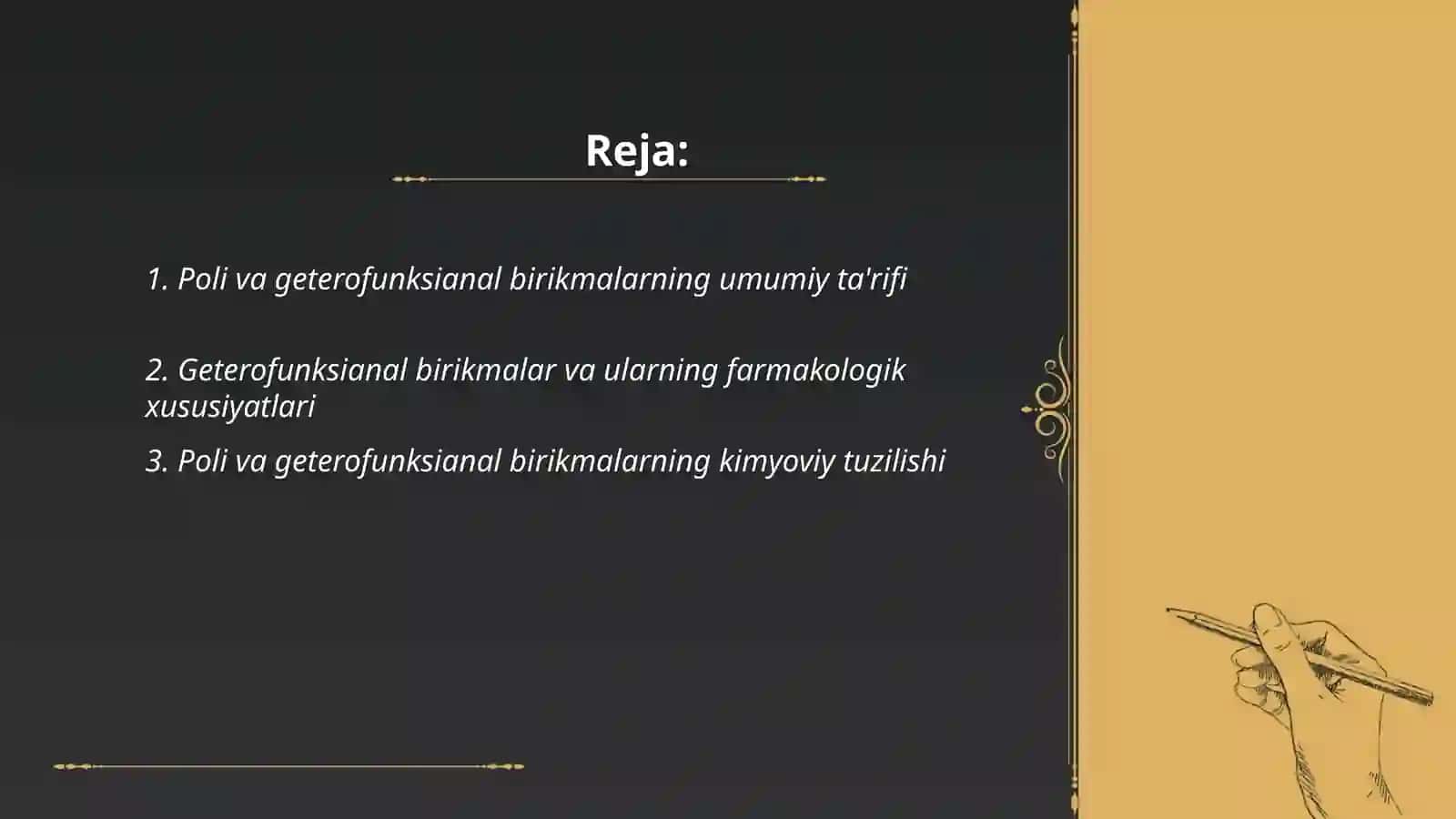 Poli va geterofunksianal birikmalar metabolitlar dorivor moddalar sifatida [tibbiyotdagi ahamiyati 2