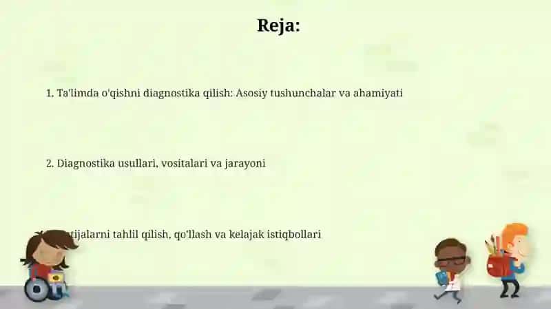 Ta'limda o'qishni diagnostika qilish 2