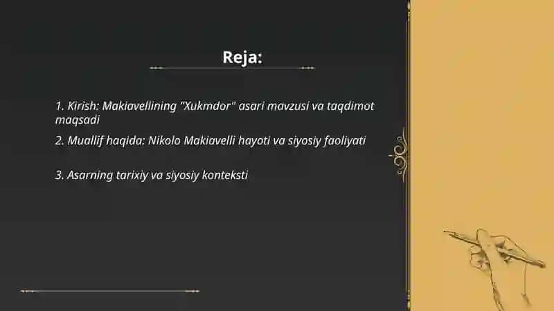 Makiavellining "Xukmdor" asari 2