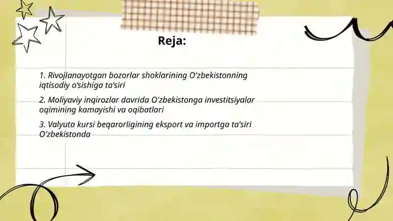 Rivojlanayotgan bozorlar va moliyaviy-iqtisodiy inqirozlarning ta’siri 2