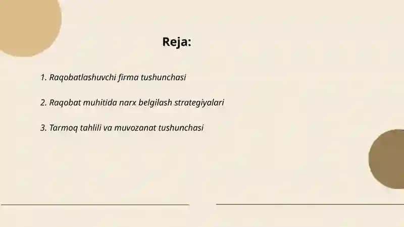 Raqobatlashuvchi firma va tarmoqning uzoq muddatdagi muvozanati hamda tarmoq taklifi 2