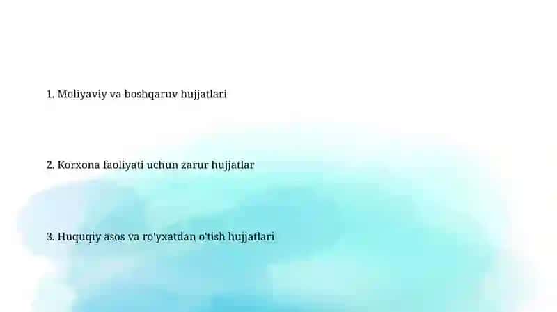 Moliyaviy va boshqaruv hujjatlari 2