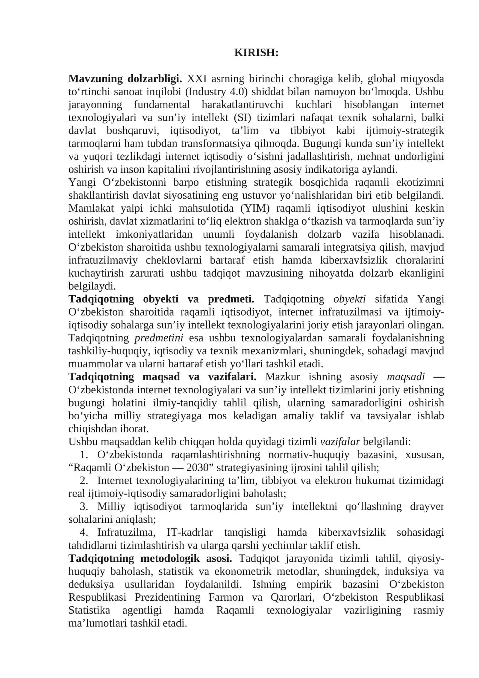 Yangi O‘zbekiston sharoitida sun’iy intellekt va internet texnologiyalaridan samarali foydalanish 2