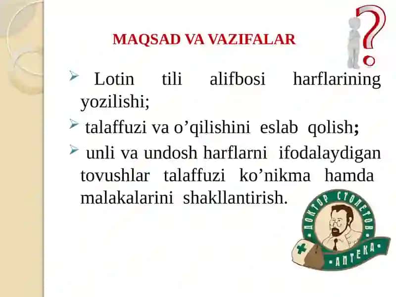 Lotin tilidagi alifbosi 2