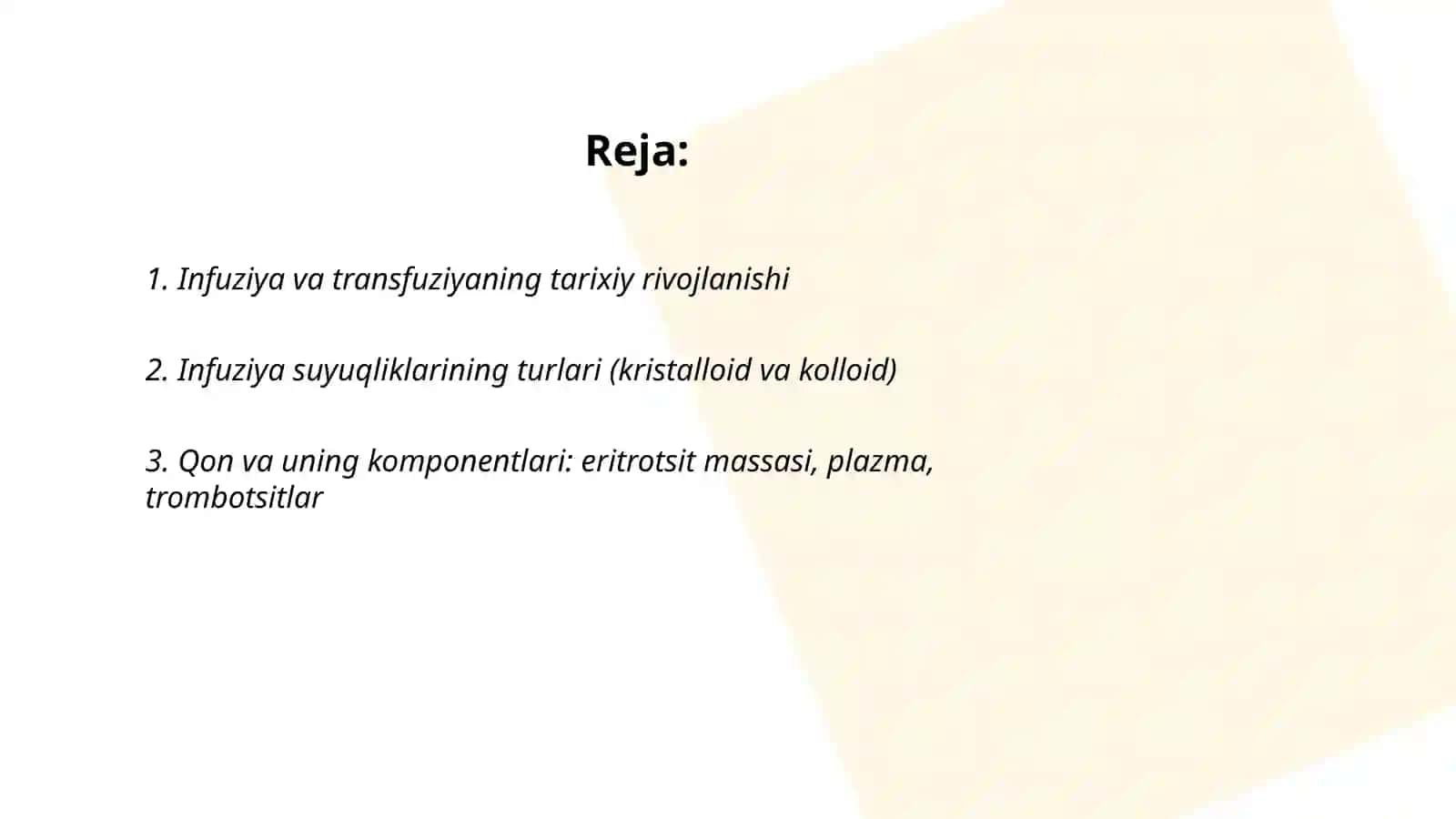 Infuziya va transfuziya 2