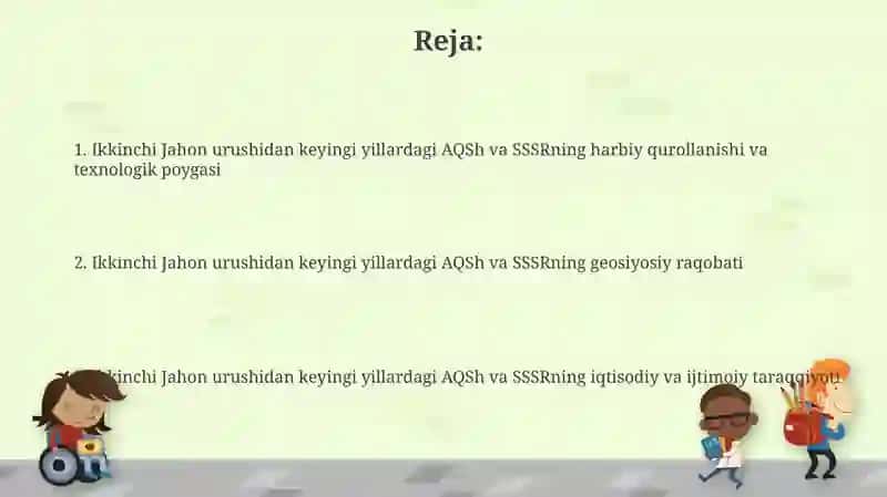 Ikkinchi Jahon urushidan keyingi yillardagi AQSh va SSSRning harbiy qurollanishi va texnologik poygasi 2