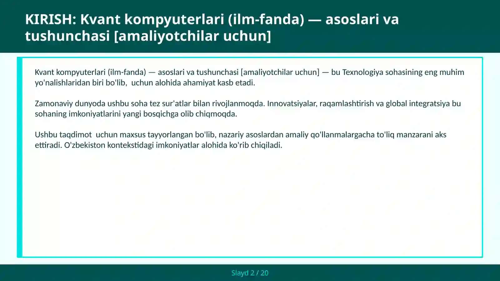 Kvant kompyuterlari (ilm-fanda) — asoslari va tushunchasi [amaliyotchilar uchun] 2