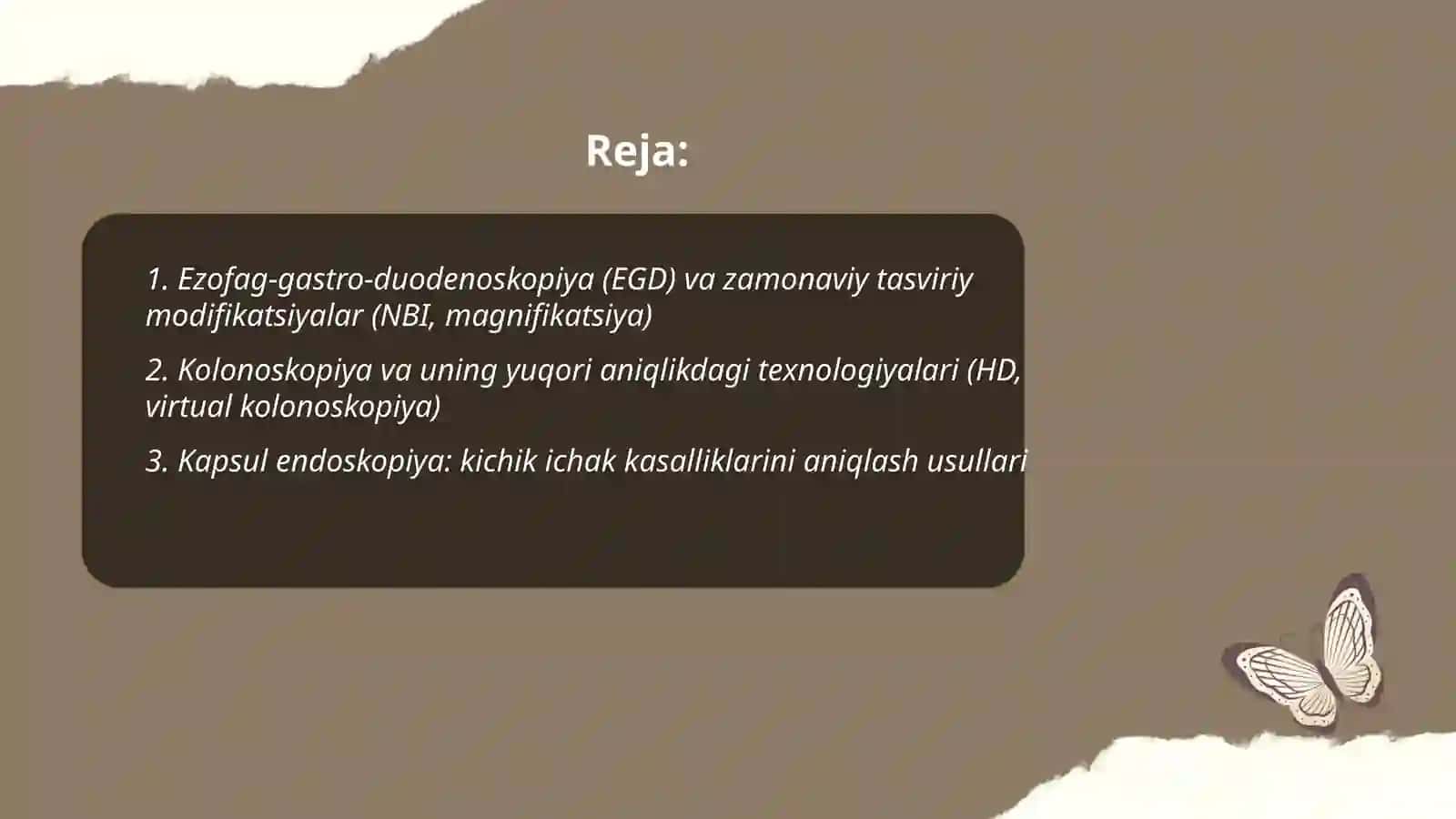 Ovqat hazm qilish trakti kasalliklarda zamonaviy asbobi tekshirish usullarini örganish 2