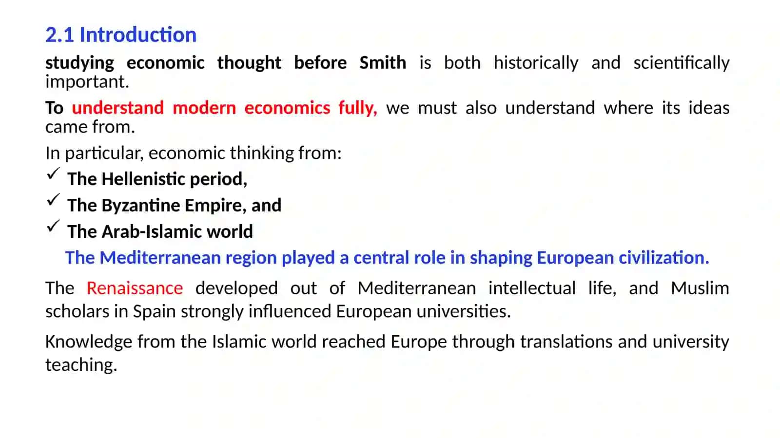 Tradition of Economic Thought in the Mediterranean World 2