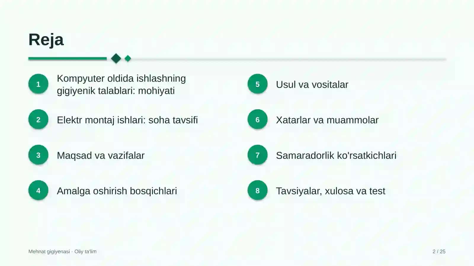 Elektr montaj ishlarida kompyuter oldida ishlashning gigiyenik talablari 2
