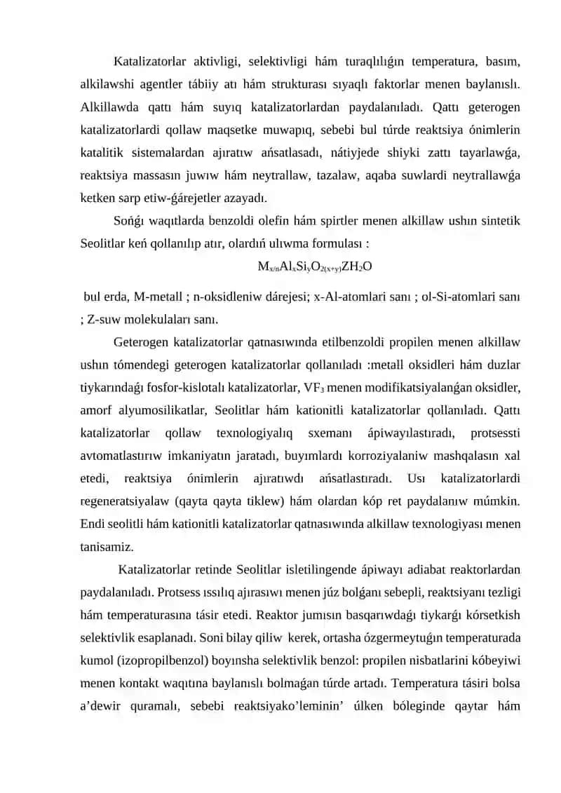 10 –TEMA. ALKILLAW REAKTSIYALARI 2