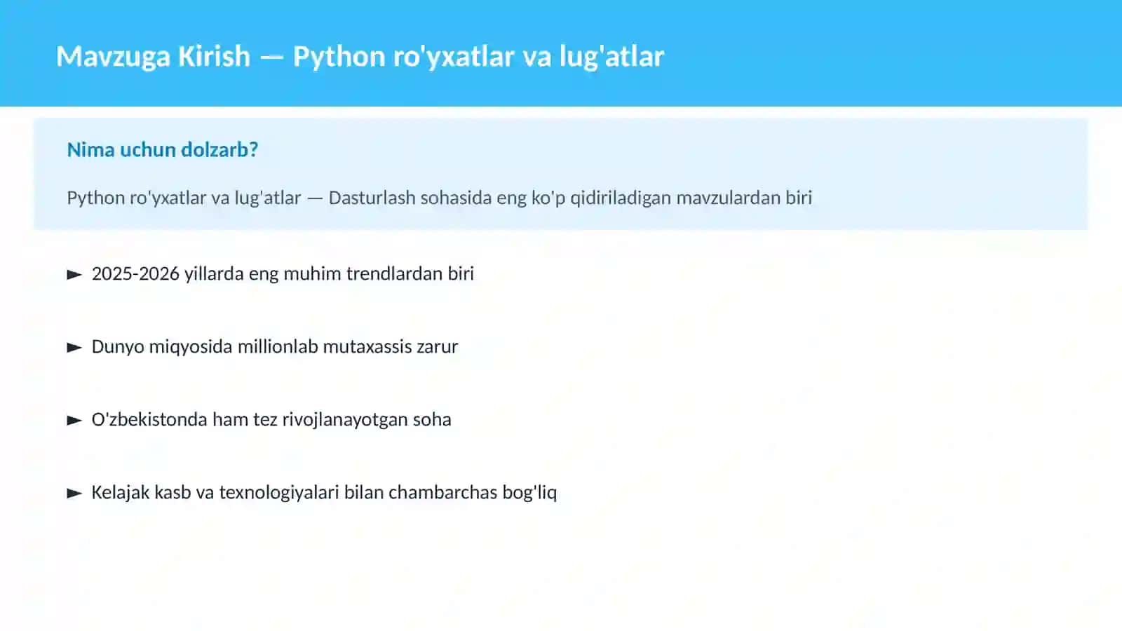 PYTHON DASTURLASH 2