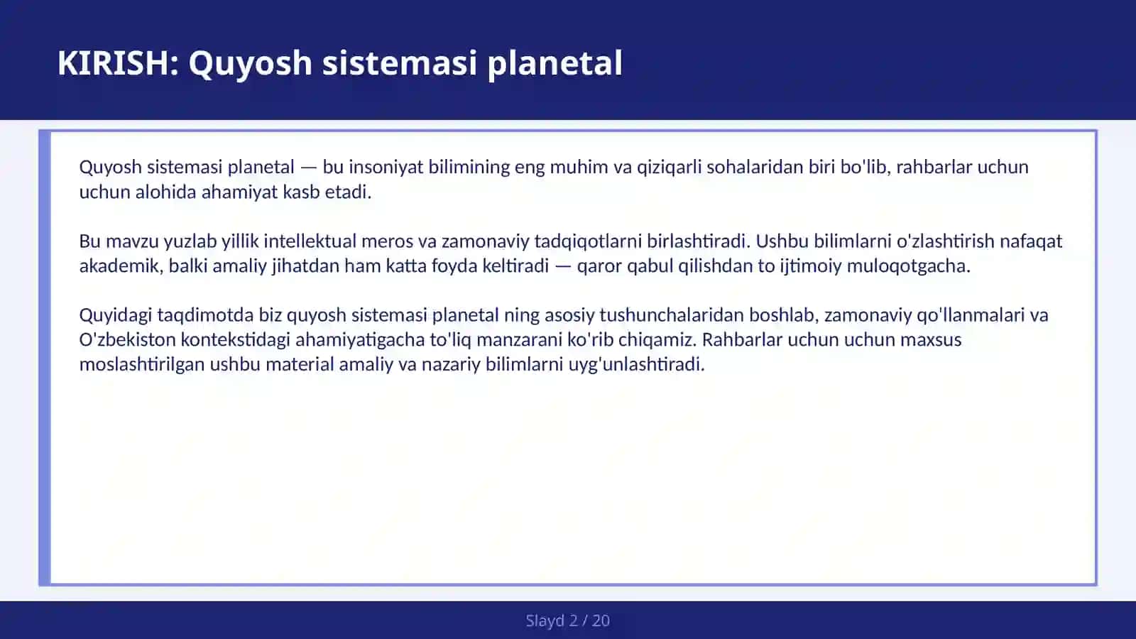 Quyosh Sistemas Planetal 2