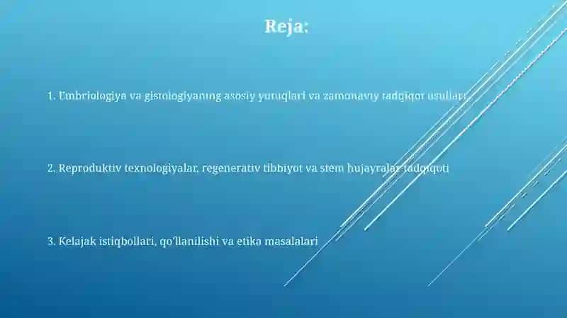 Embriologiya va gistologiyada fan yutuqlari va istiqbollari 2