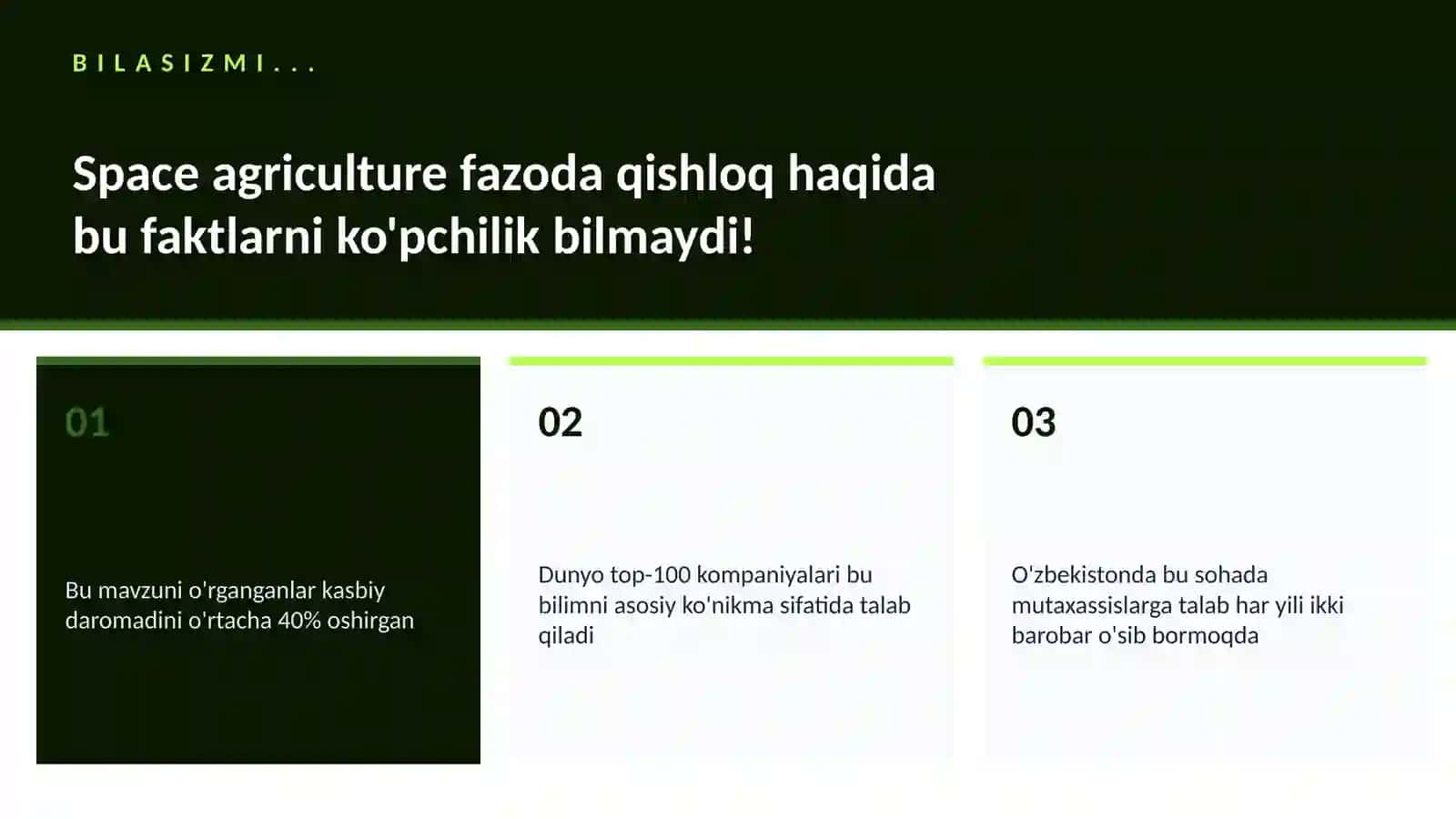 Space agriculture fazoda qishloq 2