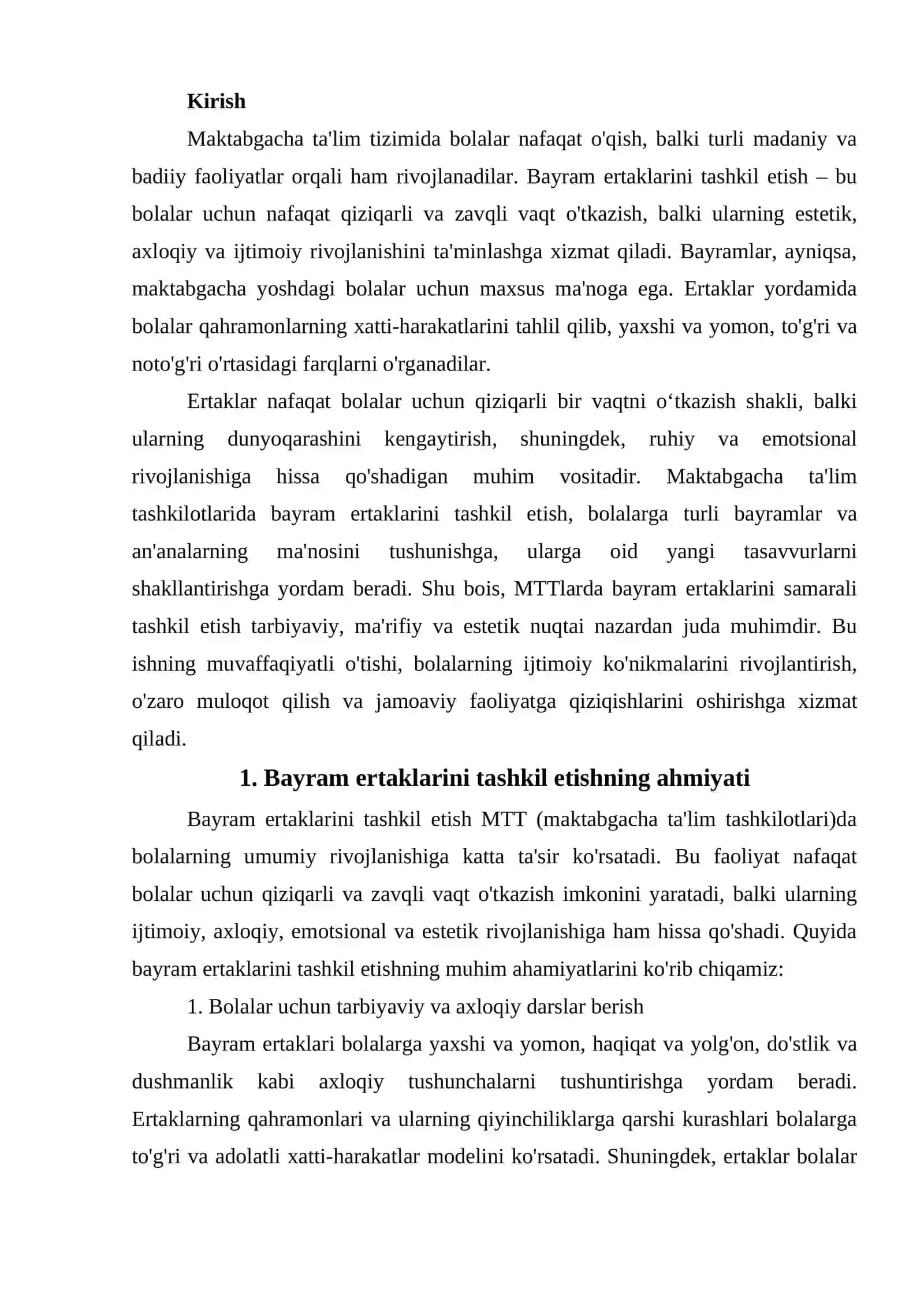Mttda bayram ertaklarini tashkil etish. 2