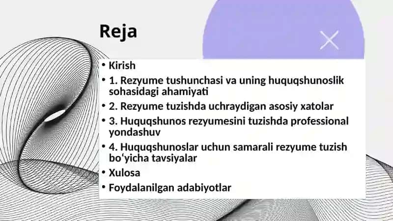 Rezyumet uzishda g'ixatolar. Huquqshunos rezyumesini tuzish uchun tavsiyalar 2