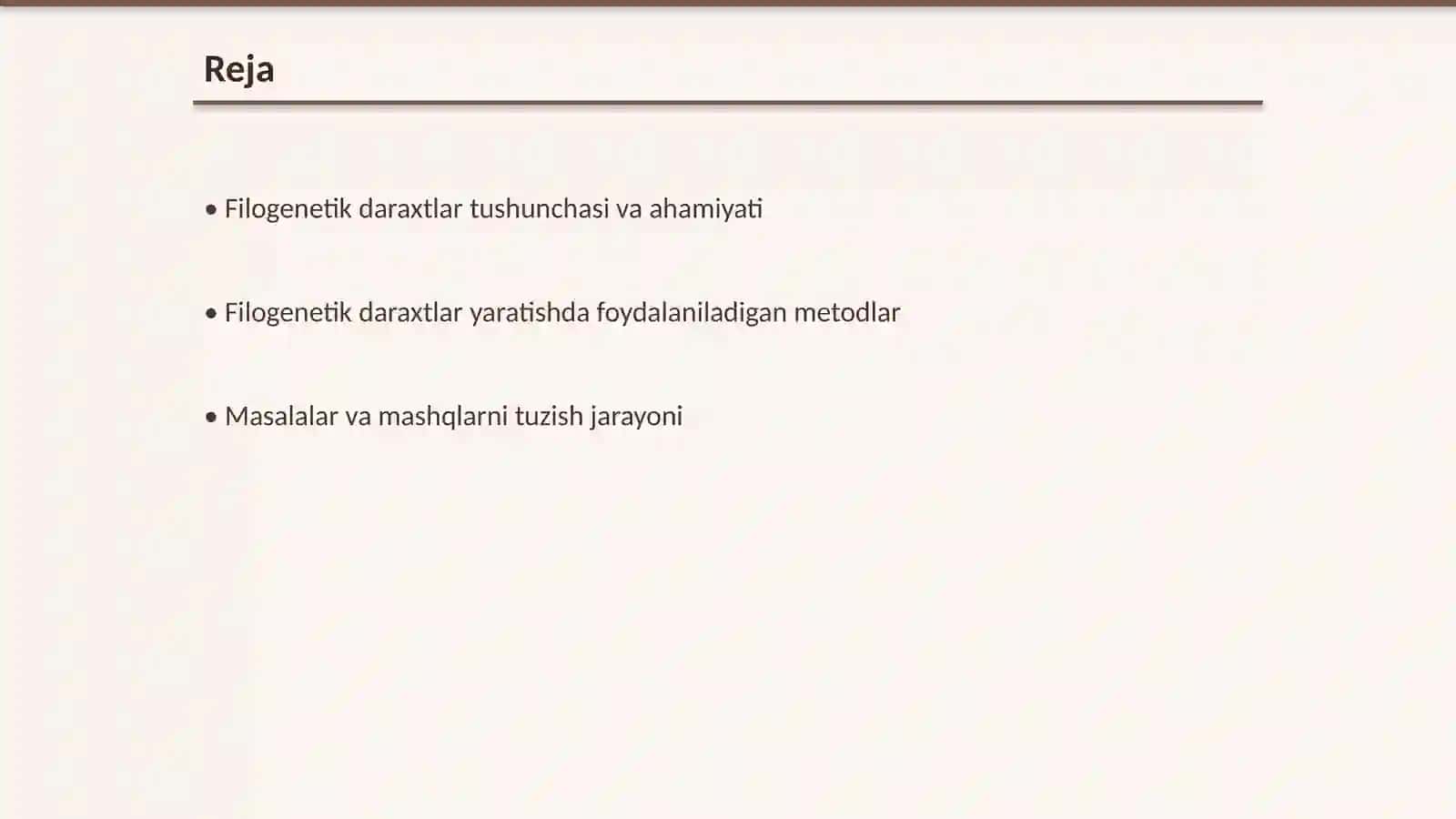 Filogenetik daraxtga oid masala va mashqlar tuzish hamda yechish metodikasi 2