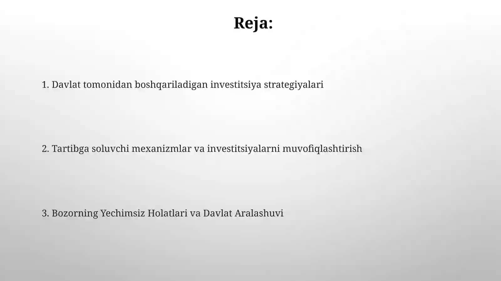 Investitsiya faoliyatini muvofiqlashtirishda davlatning roli 2