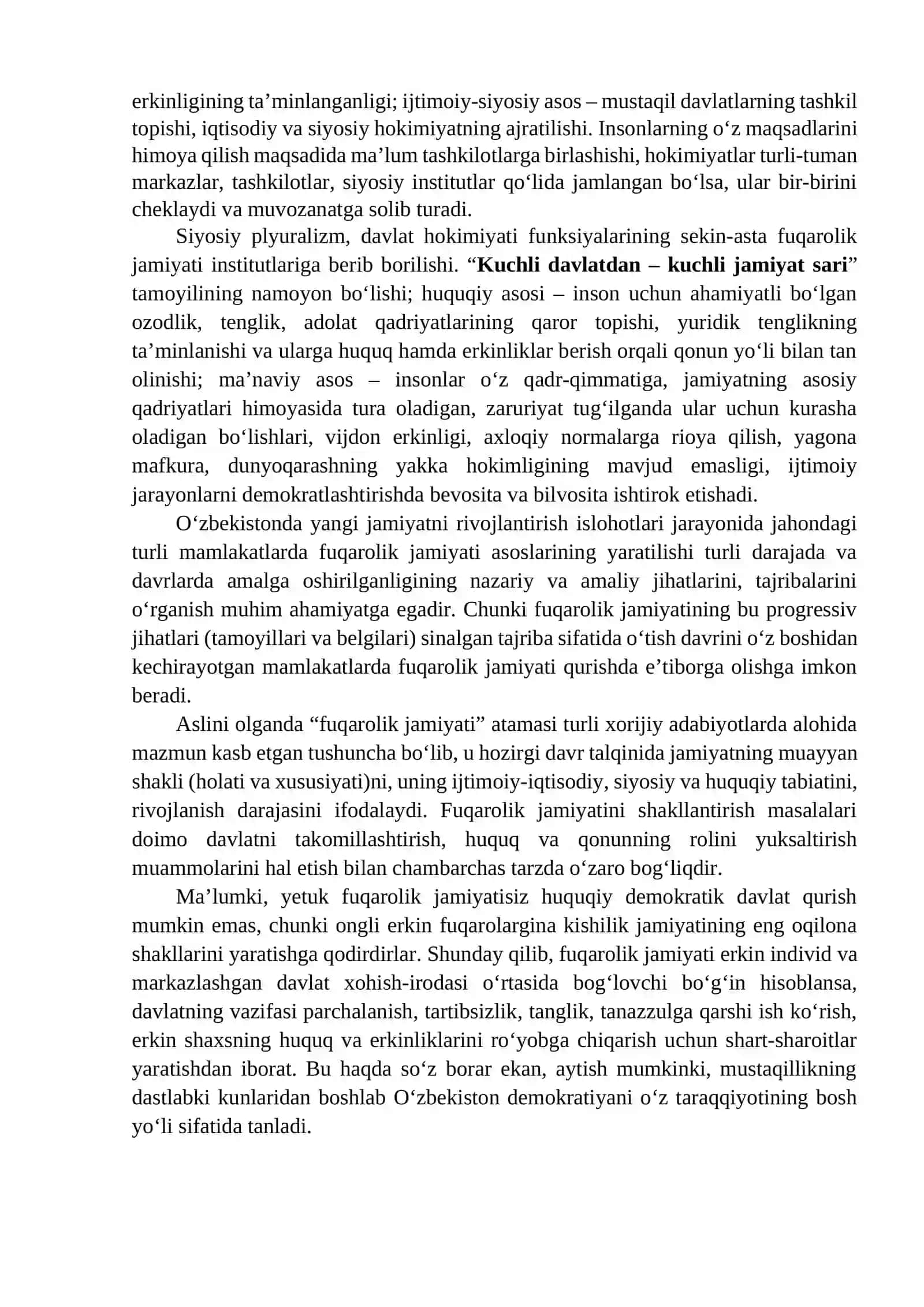 O‘zbekistonda demokratik, fuqarolik jamiyati asoslarining shakllanishi, amalga oshirilgan siyosiy islohotlar 2