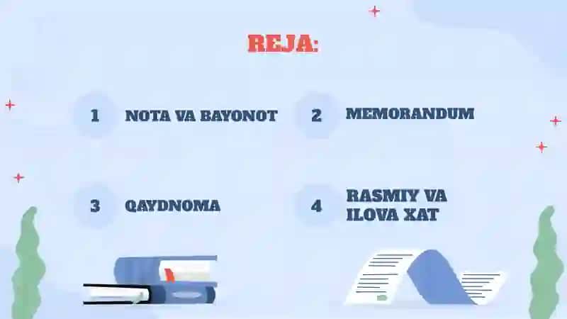 DIPLOMATIK HUJJATLAR NOTA, BAYONOT, MEMORANDUM, QAYDNOMA, RASMIY XAT, ILOVA XAT 2