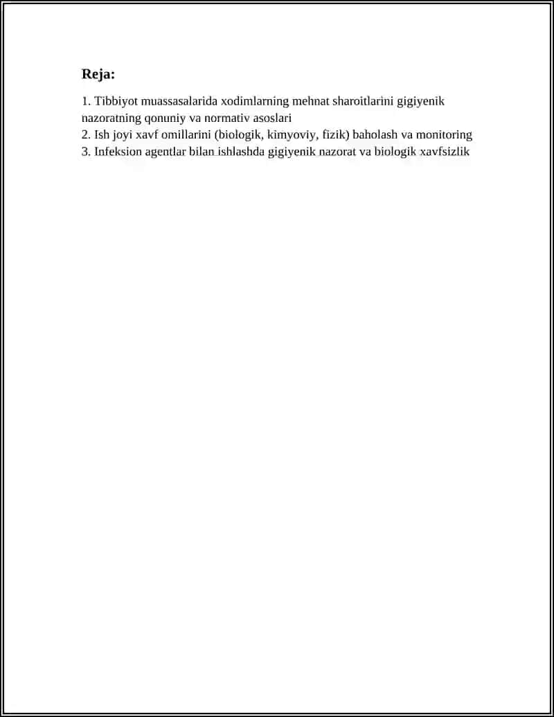 Tibbiyot muassasalardagi xodimlarning mehnat sharoitlarining gigiyenik nazorati 2