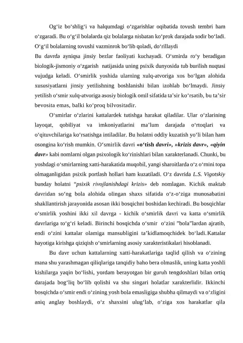 O’smir, o’spirin, va yetuklik davrida psixik rivojlanish xususiyatlari 2