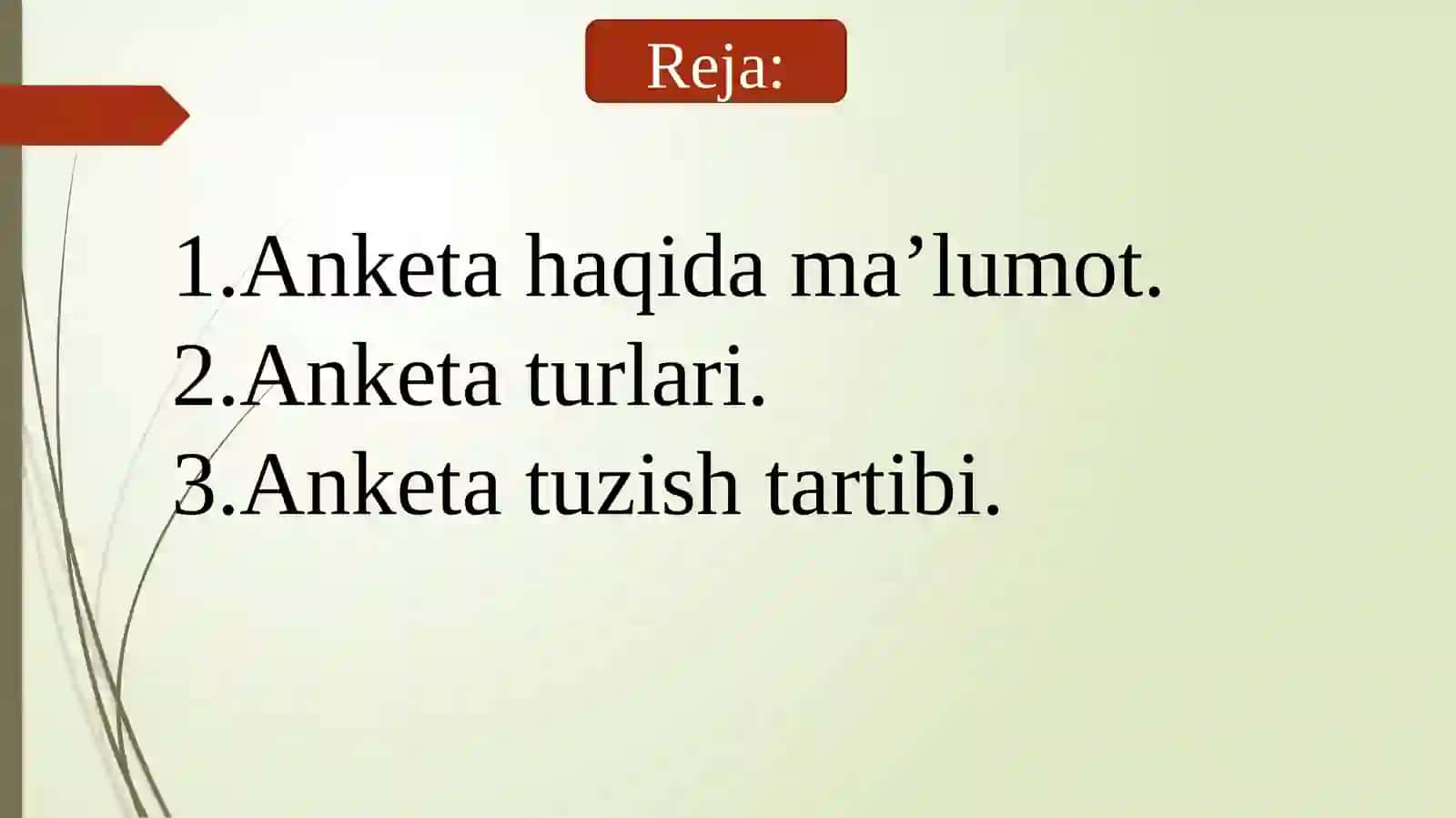Anketa tuzish metodi 2