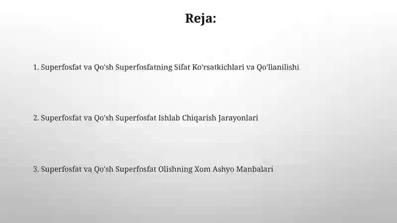 Superfosfat va Qo'sh Superfosfat 2