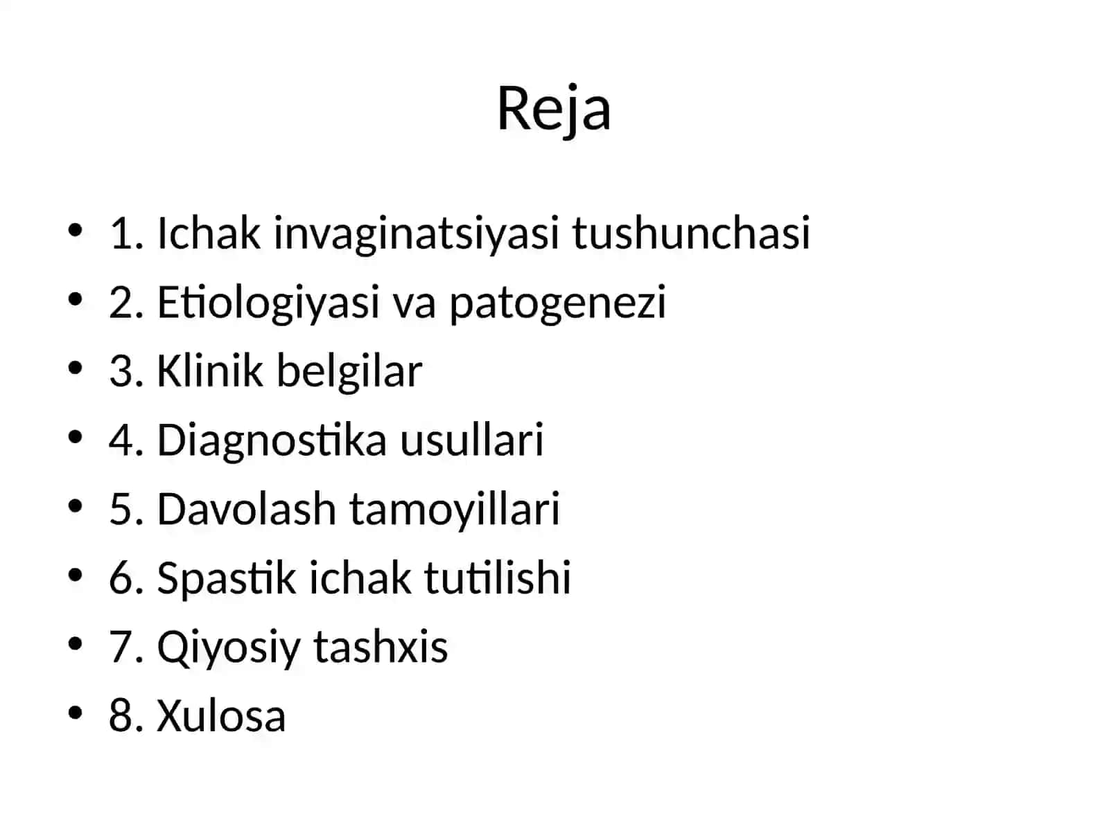 Ichakning invaginatsiyasi va spastik ichak tutilishi 2