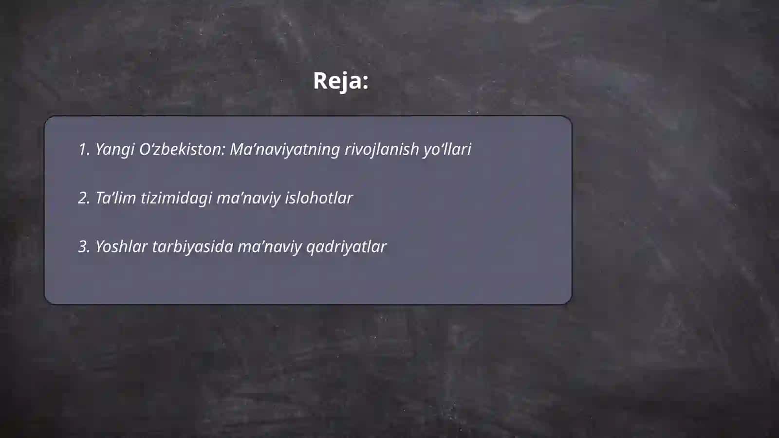 Yangi Oʻzbekiston: Maʼnaviyatning rivojlanish yoʻllari 2