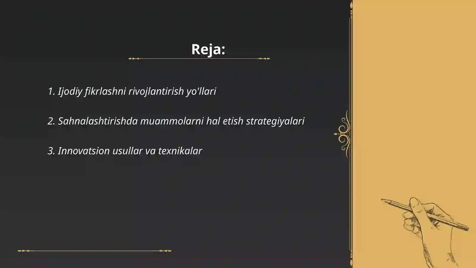 Sahnalashtirish faoliyatini jarayonida ijodkorlikni rivojlantirish metotlari 2