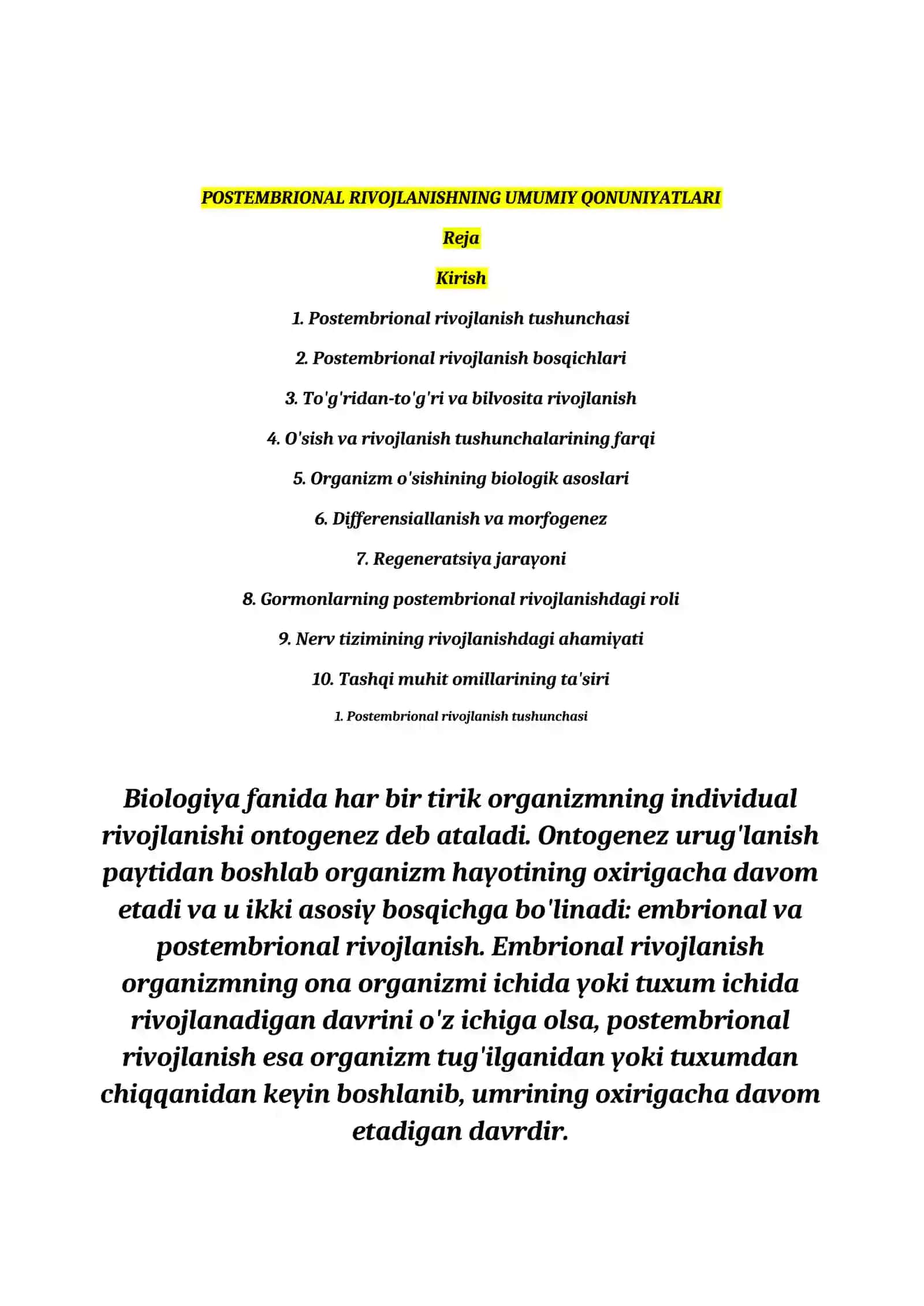 Tibbiy biologiya va ummumiy genetika fanidan tayyorlagan REFERATI 2