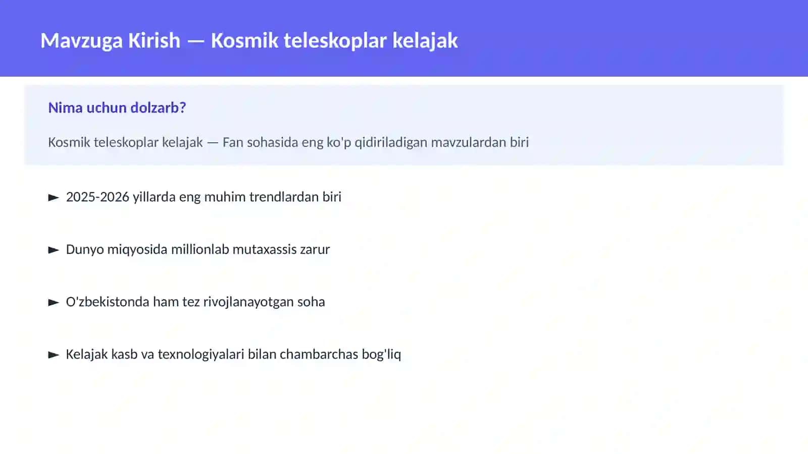 Kosmik teleskoplar kelajak 2