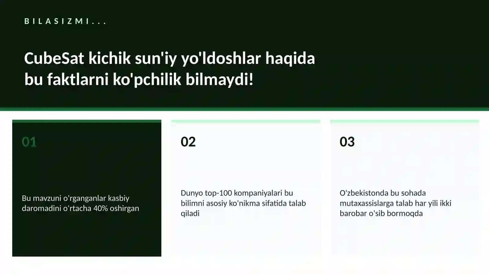 CubeSat kichik sun'iy yo'ldoshlar 2
